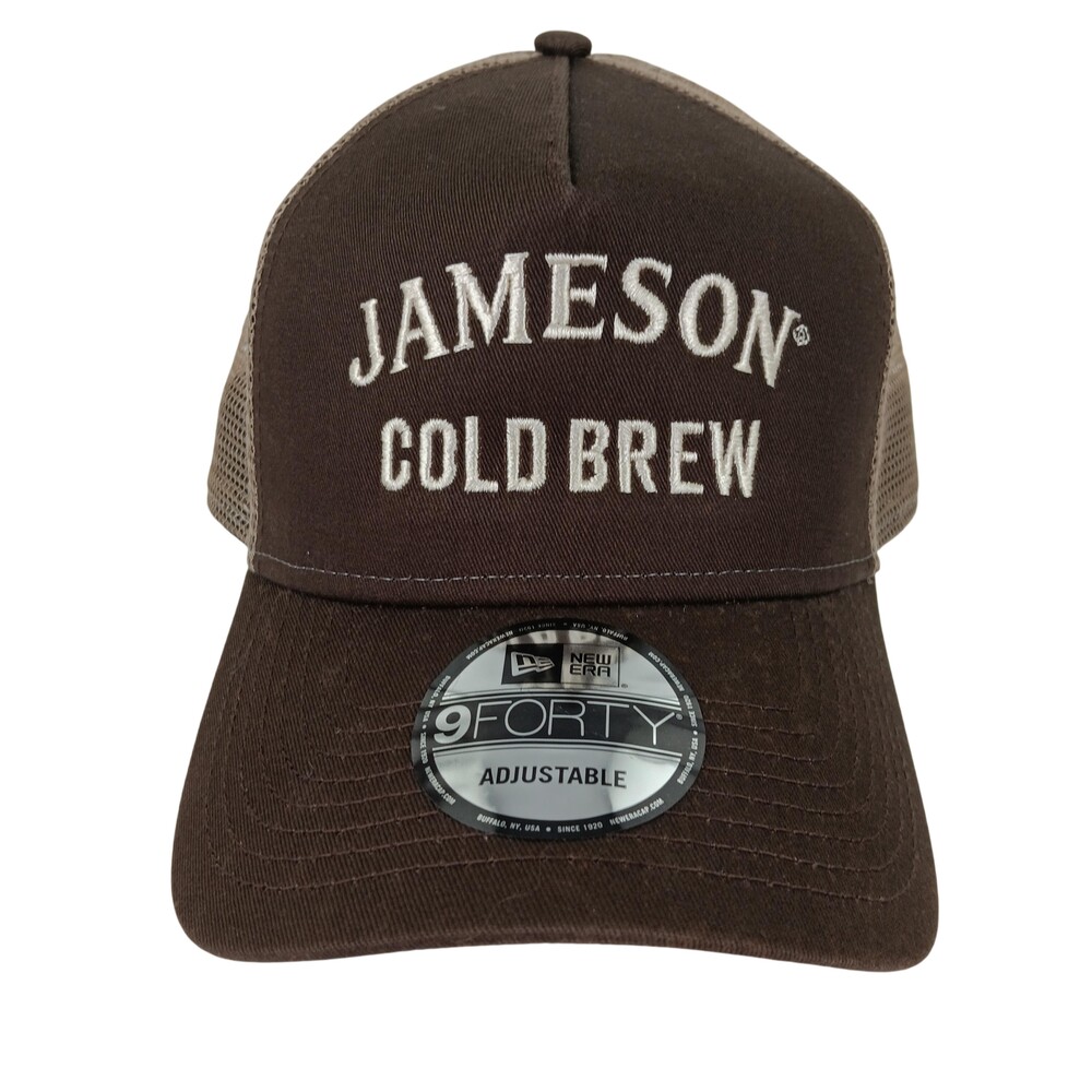 Jameson Cold Brew Hat Cap Snap Back One Size Brown Tan Trucker Mesh Mens Whiskey
